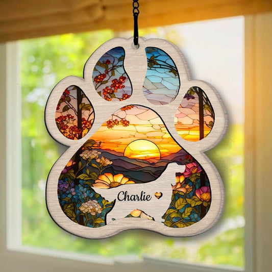 Personalized Gordon Setter Suncatcher Dog Memorial Gifts, Custom Gordon Setter Ornament Christmas Tree, Pet Remembrance Gift, Loss of Dog Sympathy Gift, Pets Memorial Ornament, Pet Loss Suncatcher