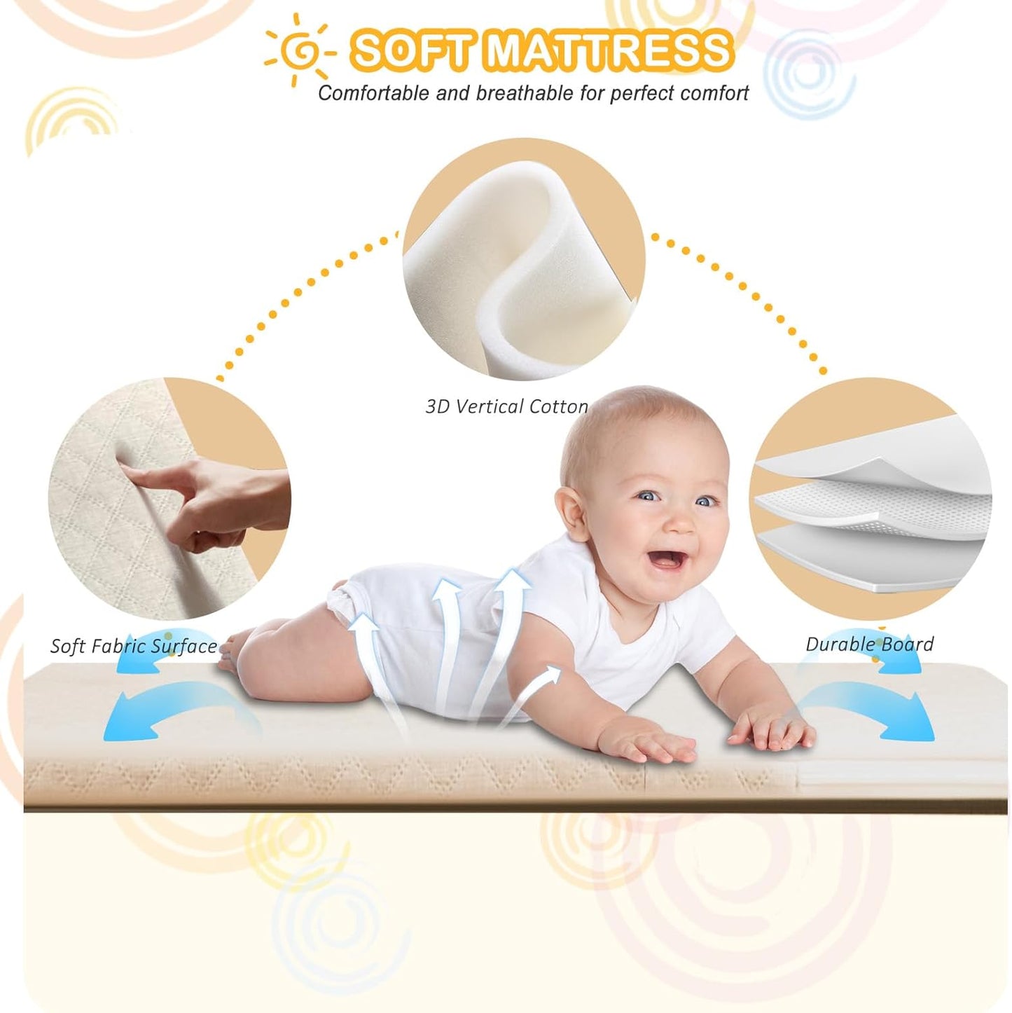 3 in 1 Bassinet,Baby Bassinets Bedside Sleeper with Musical Toy,Adjustable Height Bedside Bassinet for Baby with Wheels and Storage Basket,4-Sided Mesh Bedside Crib for Newborn 0-6 Months (Grey)