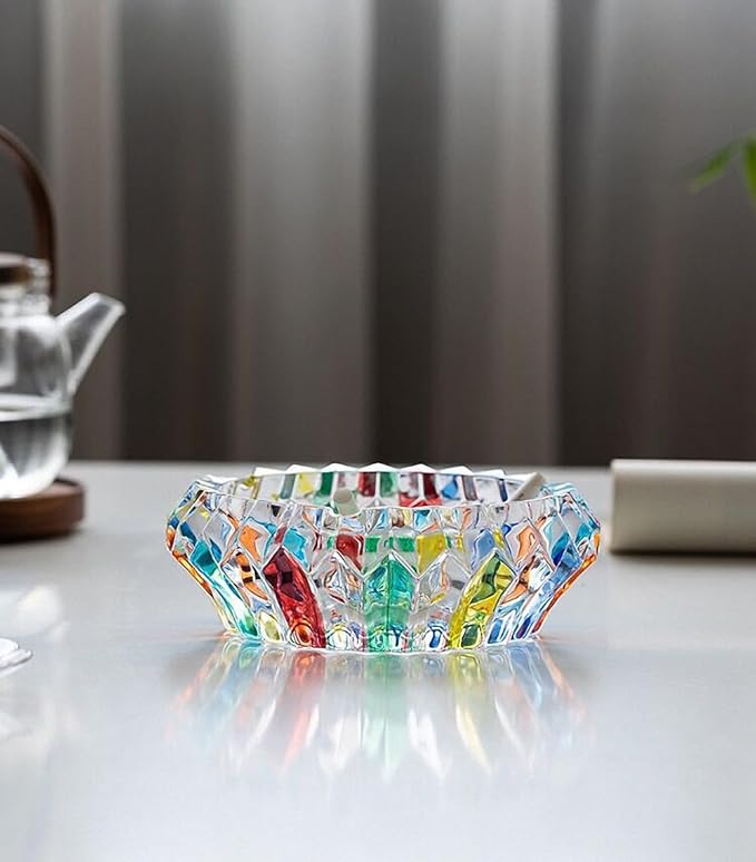 MAGCOLOR Colorful Crystal decorative bowl for kitchen and indoor,Home Office Tabletop Beautiful Decoration Craft-5.5 inch.
