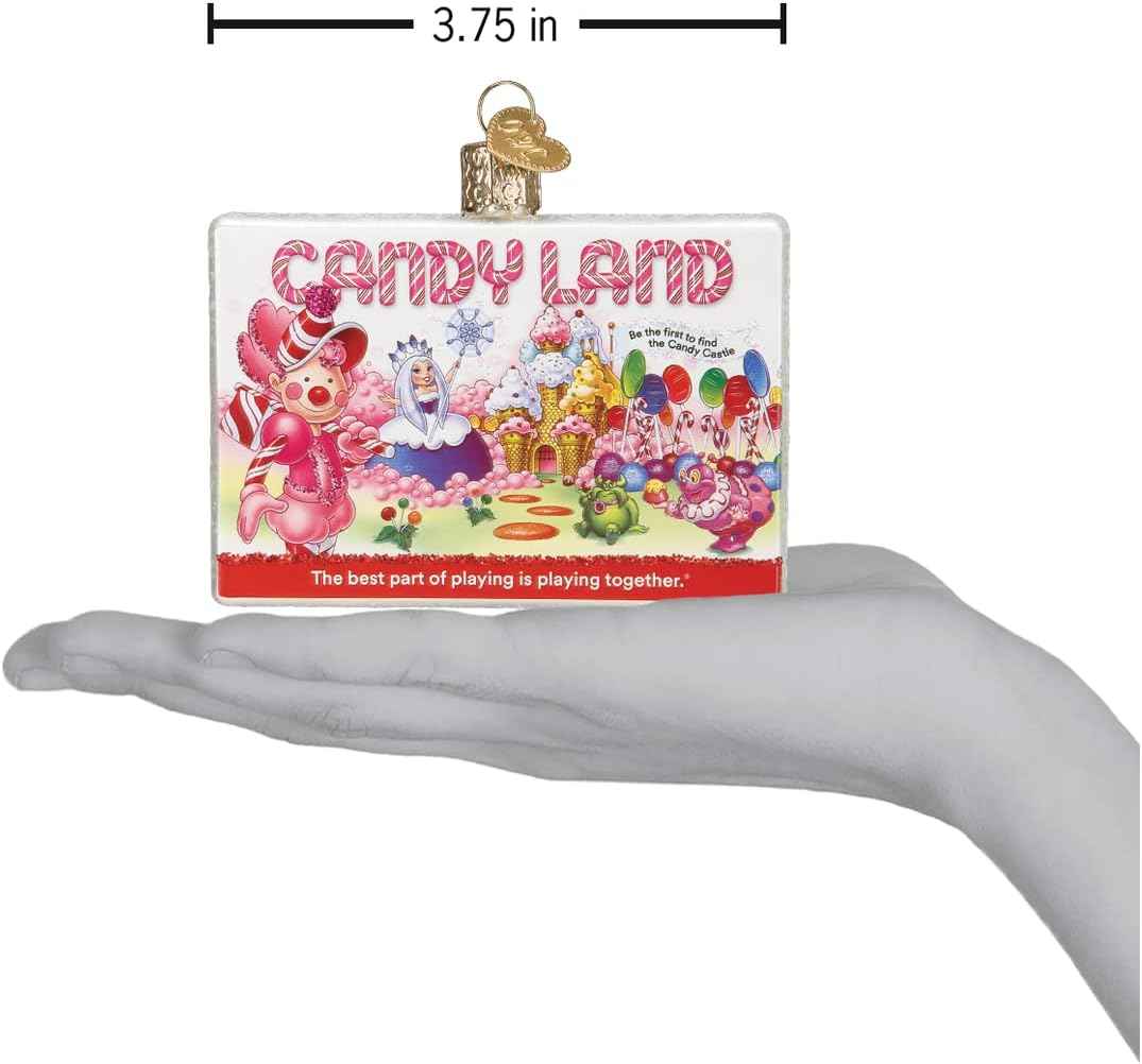 Old World Christmas Candy Land Glass Blown Ornament for Christmas Tree, Handcrafted Holiday Decoration, Hasbro Games Collection
