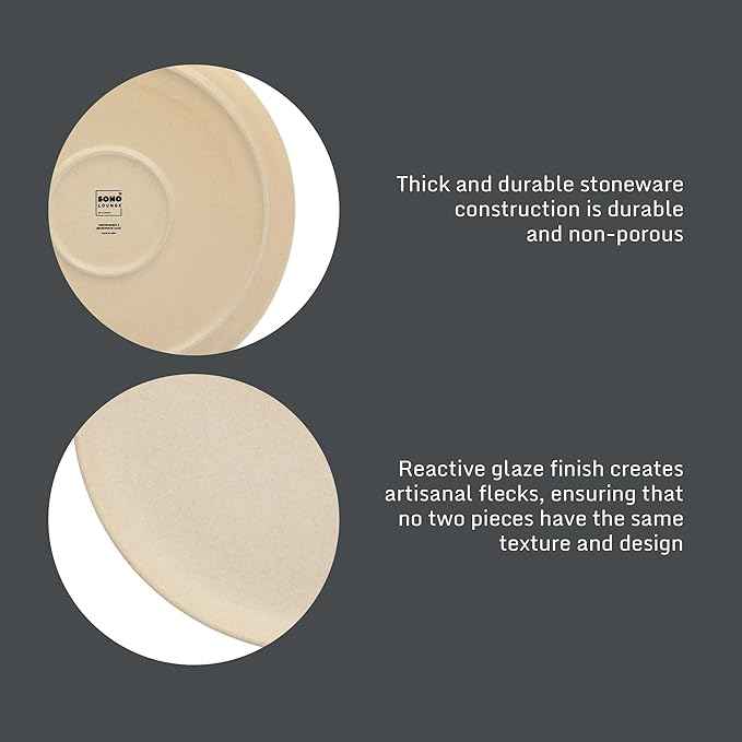 Gibson Elite Pasco 12 Piece (Service for 4) Plates and Bowls Reactive Glaze Dishes Stoneware Ceramic Dinnerware Set - Taupe
