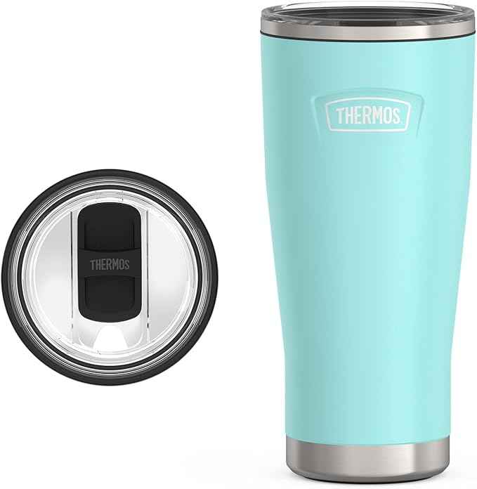 THERMOS ICON SERIES, Stainless Steel Tumbler with Slide Lock, 24 Ounce, Sea Green