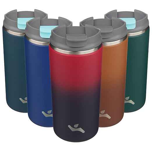 Konokyo Tumbler with Lid, 12 oz Travel Coffee Mug Double Wall Vacuum Stainless Steel Thermal Metal Cup Insulated Water Bottle,Rosy Red