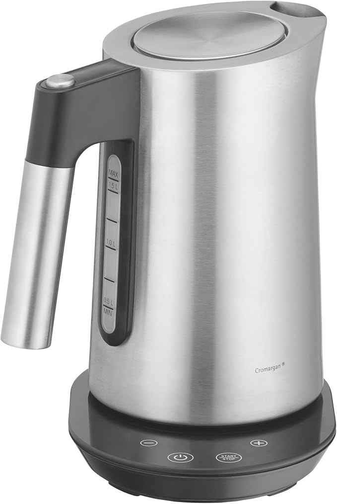 WMF Kineo Wasserkocher mit Temperatureinstellung 1,6l, Kalkfilter, 3000 W, Live-Temperaturanzeige, elektrischer Wasserkocher edelstahl matt