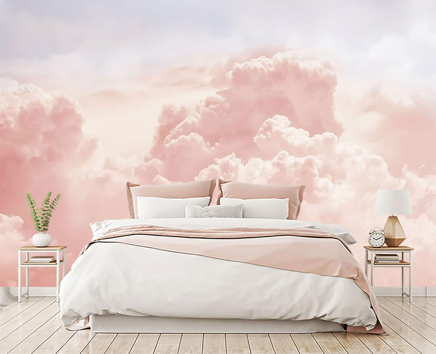 Pink Clouds Wall Mural Wallpaper for Bedroom 137" x 100"