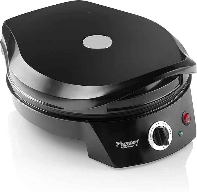 Bestron Viva Italia Electric Grill Oven for Pizza, Upper and Lower Heat, Up to 180 °C, 1800 W, Colour: Black