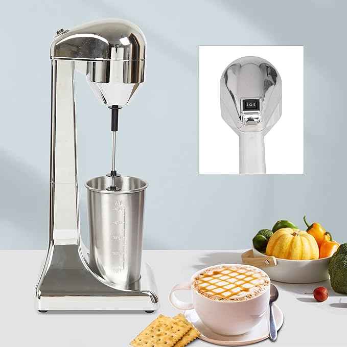 Electric Milkshake Maker, Ice Cream Mixer Machines, 110V Commercial Drink Smoothie Blender for Coffee Shops, Tea Stores to Making Fruit Tea, Coffee, Stirred Drinks (1 Head 500ml)