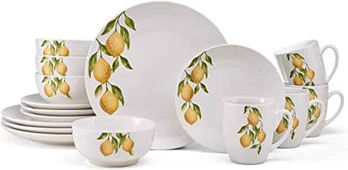 Studio Nova Lemons 16-Piece Dinnerware Set, Service For 4, White