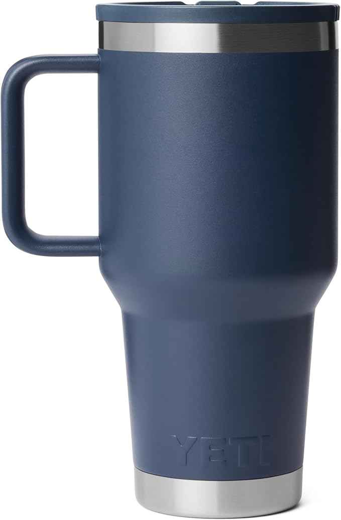 YETI Rambler 30 oz Travel Mug with Flip Straw Lid – Stainless Steel, Vacuum Insulated, Leakproof, Cup Holder Friendly