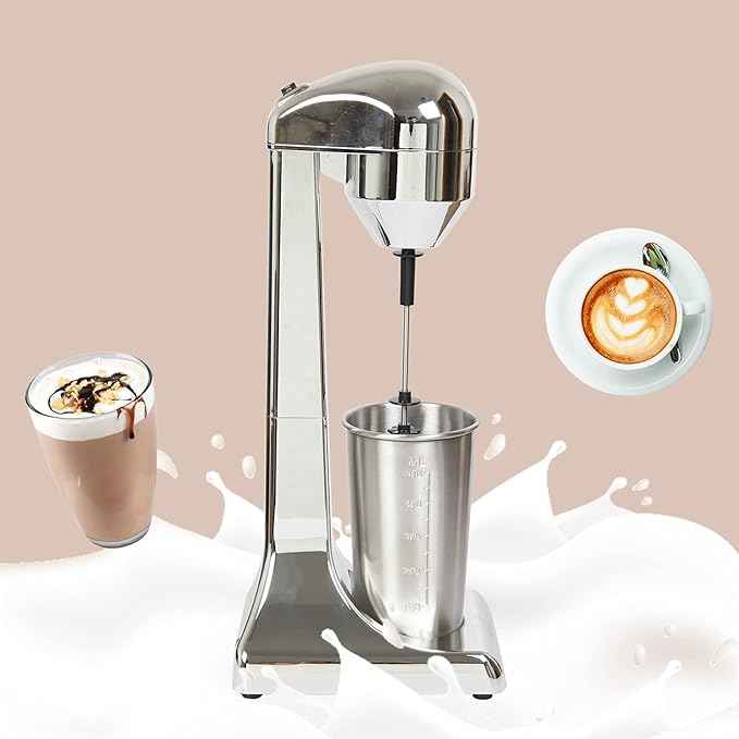 Electric Milkshake Maker, Ice Cream Mixer Machines, 110V Commercial Drink Smoothie Blender for Coffee Shops, Tea Stores to Making Fruit Tea, Coffee, Stirred Drinks (1 Head 500ml)