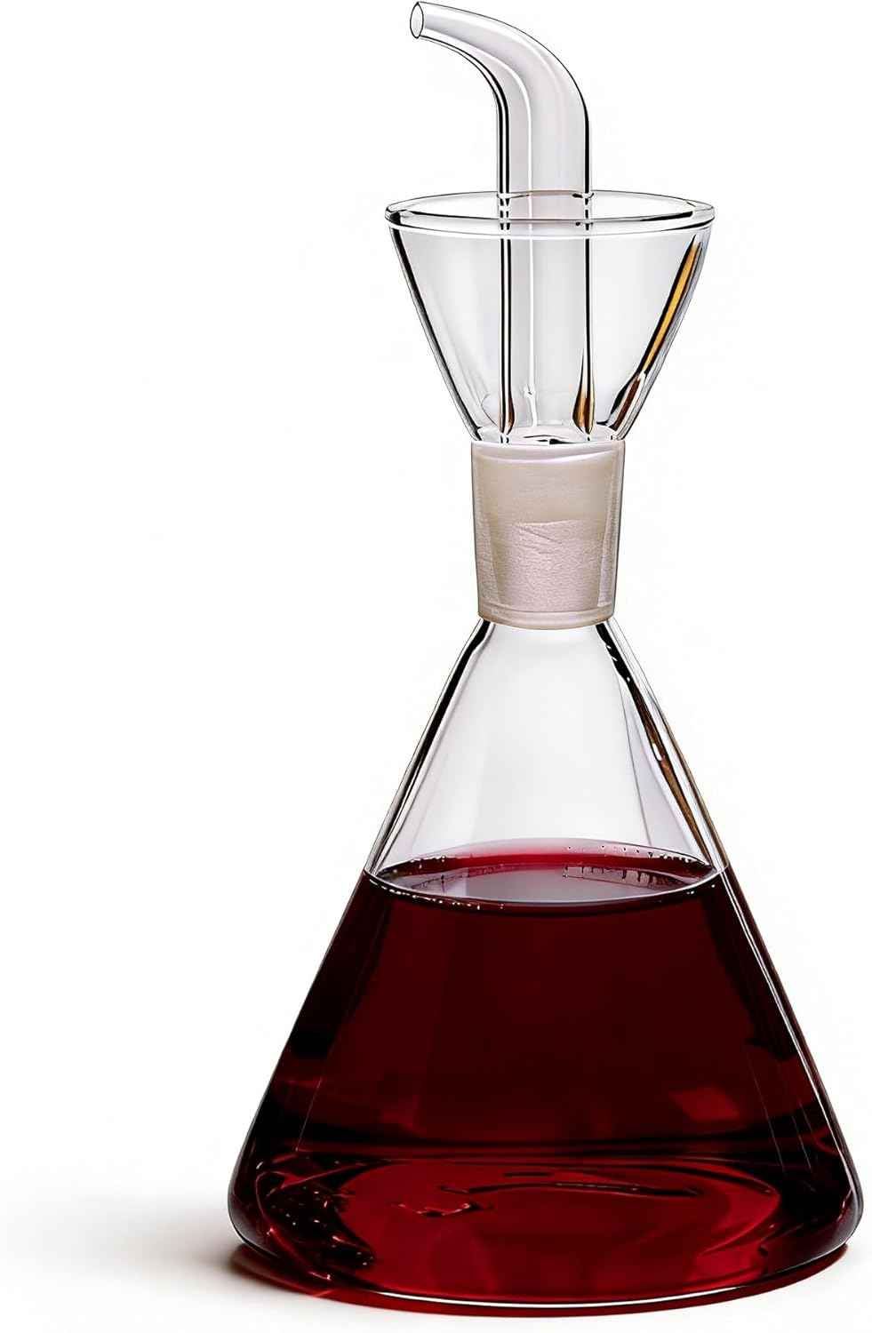 ELETON Conical 8 oz Glass Oil Dispenser – No Drip Olive Oil Cruet with Leak-Proof Spout, Easy-Fill Wide Mouth, Borosilicate Bottle for Kitchen & BBQ