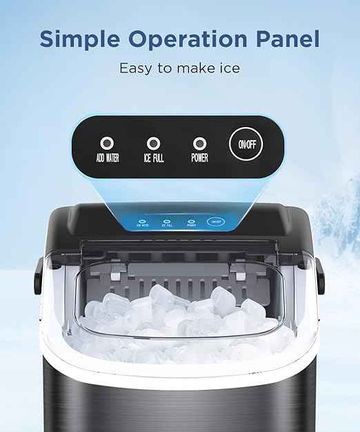 COWSAR Ice Maker Countertop, Portable Ice Machine with Self-Cleaning, 26.5lbs/24Hrs, 9 Bullet Ice Cubes in 6 Mins, Ice Basket and Scoop, Ideal for Home, Kitchen, Bar, Camping