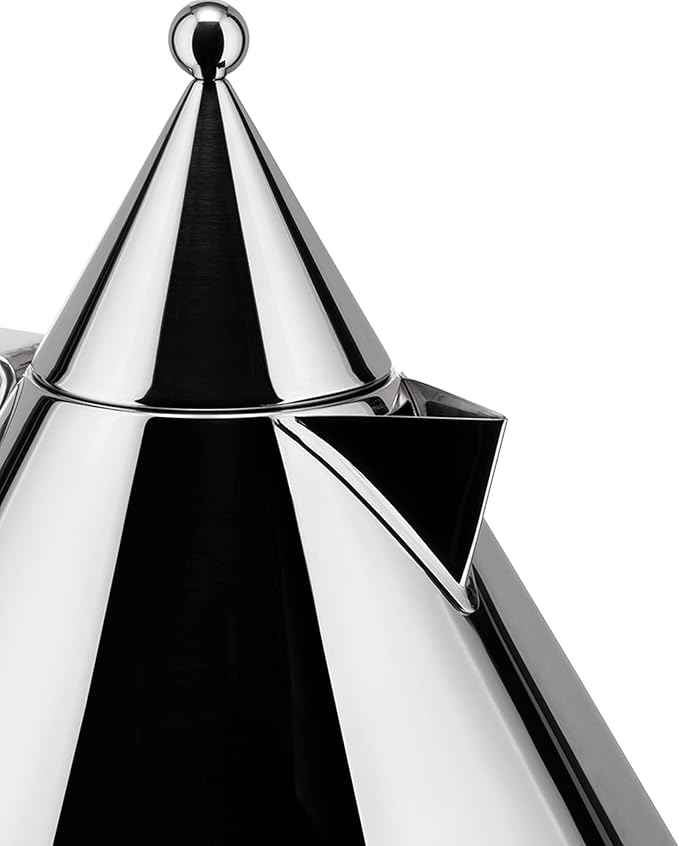 Alessi 90017 Il Conico - Design Water Kettle with Handle, 18/10 Stainless Steel Mirror Polished, 2 lt Capacity