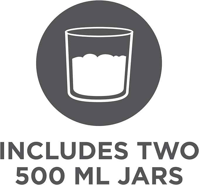 BLACK+DECKER Perfect Pint Ice Cream Maker Accessories – 2-Pack 1-Pint Replacement Jars, Extra Containers for Ice Cream, Gelato, Sorbet & Frozen Yogurt
