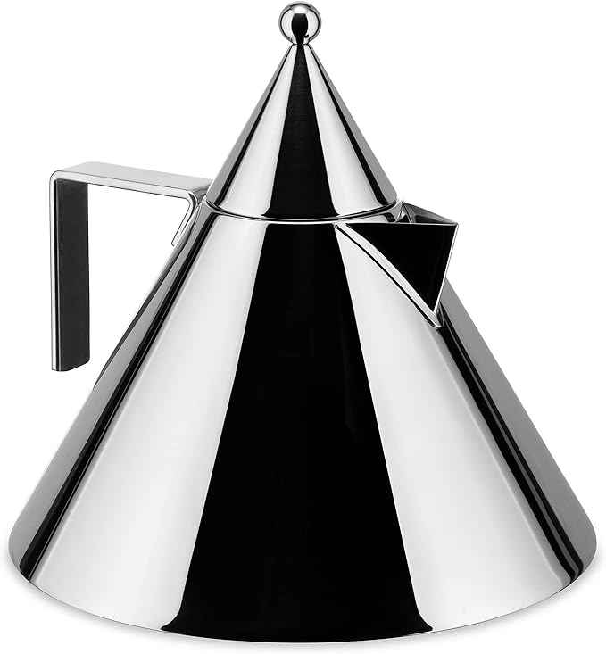 Alessi 90017 Il Conico - Design Water Kettle with Handle, 18/10 Stainless Steel Mirror Polished, 2 lt Capacity