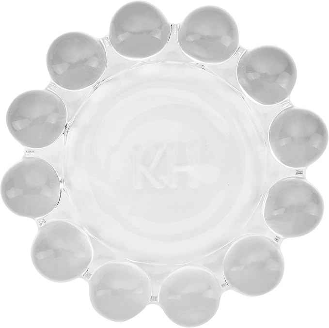 khtumeware Chic Clear Bubble Glass Candle Dish – Modern Clear Glass Candle Holder for Tealights & Diffusers, Decorative Tray for Home & Tabletop Decor（2 Pack）