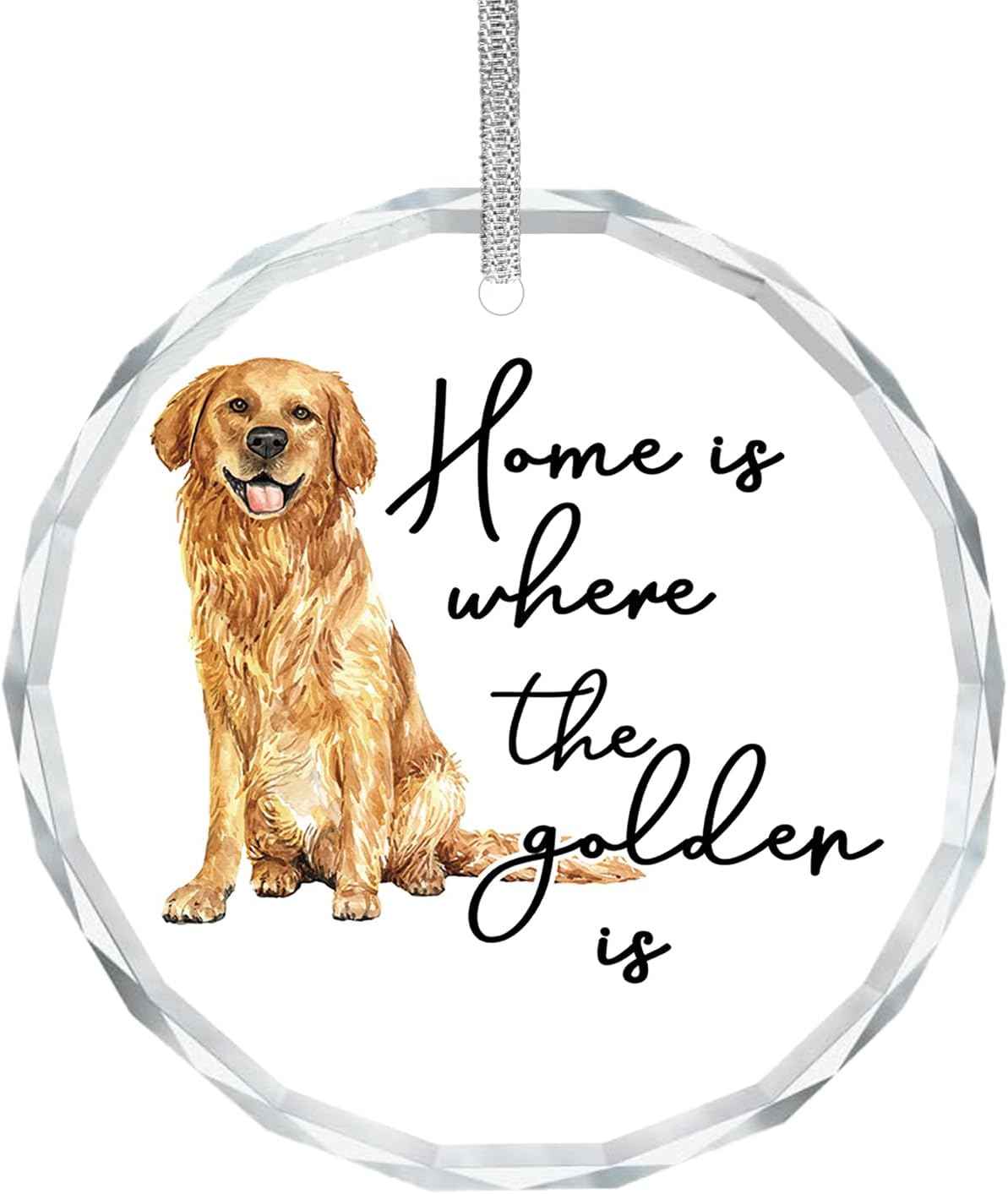 Golden Retriever Ornaments for Christmas Tree, Dogs Lovers Gifts for Women, Just a Girl Who Loves Golden Retriever Crystal Christmas Tree Hanging Ornaments