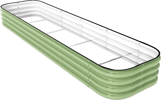 DaisyVibe Raised Garden Bed Kit, Planter Raised Garden Boxes Outdoor, Oval Large Metal Raised Garden Beds for Vegetables Flowers (Green, 8ftx2ftx1ft)