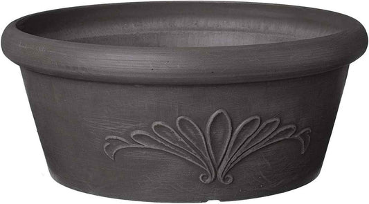 Arcadia Garden Products PSW Pot TA25DC Collection Shallow Bulb Pan Planter Dish Low Bowl for Succulents, Bonsai, Fairy Gardens, Herbs, 10-inch, Dark Charcoal, 10"x3.5"
