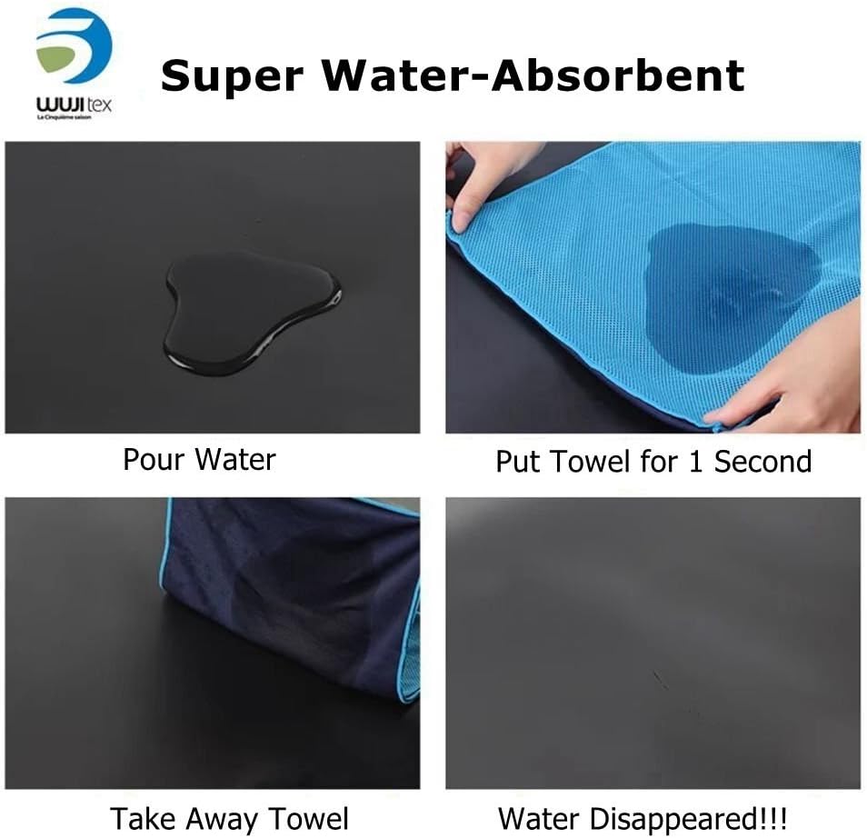 Cooling Towel Microfiber Towels for Instant Relief Sports Towel Headwear for Golf Swimming Football Workout Gym 40"x12" Travel Towel for Sweat,Blue