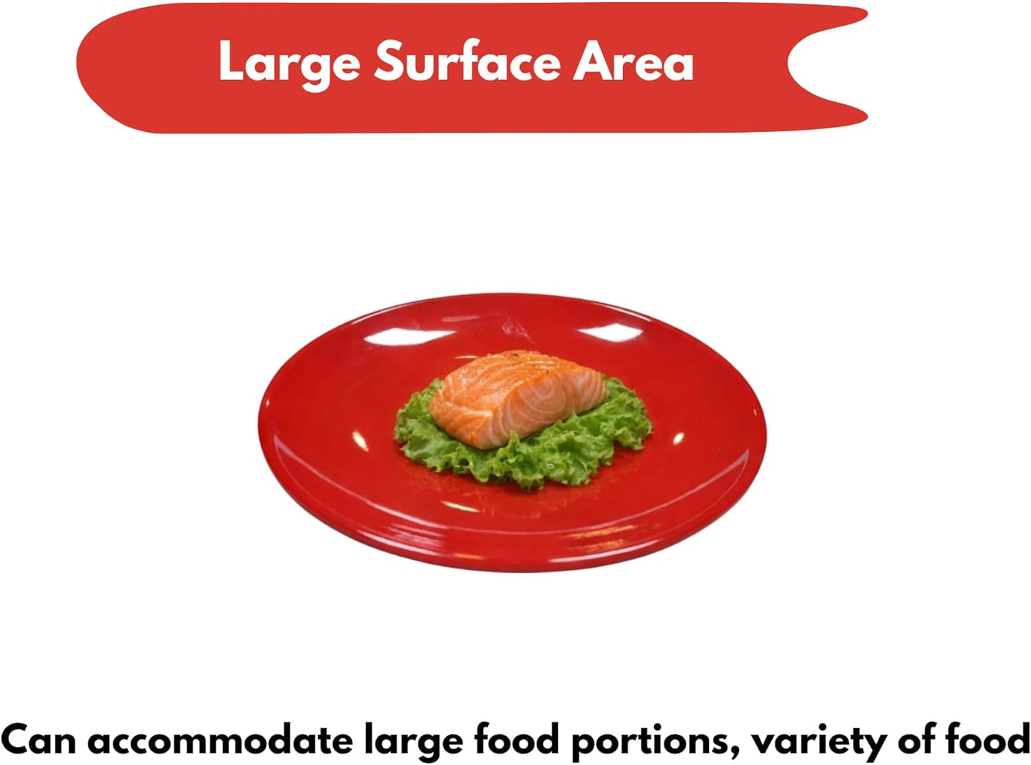 Premium Melamine Dinnerware Set, 4-Piece Plate Set - Red; BPA Free (RED, 9.8 INCHES)