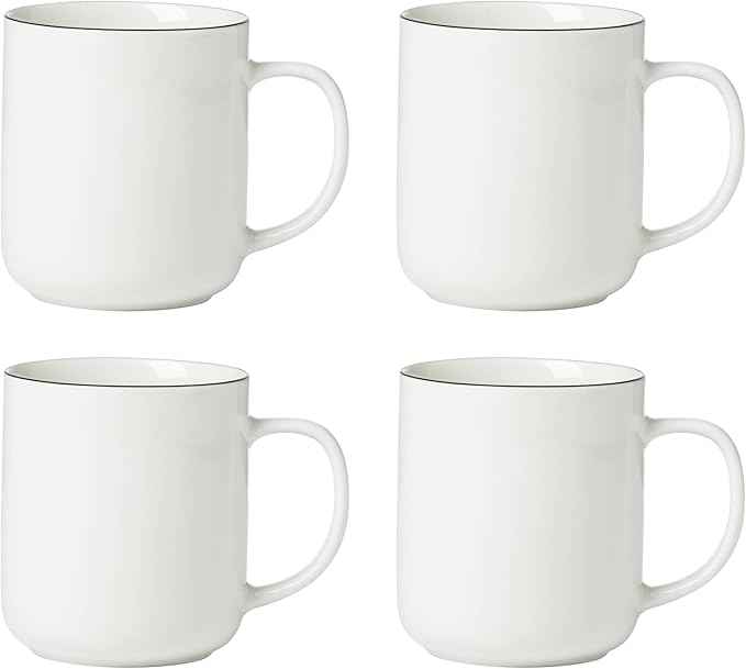 Oneida 896603 24 Seven Black Rim Mugs, Set of 4