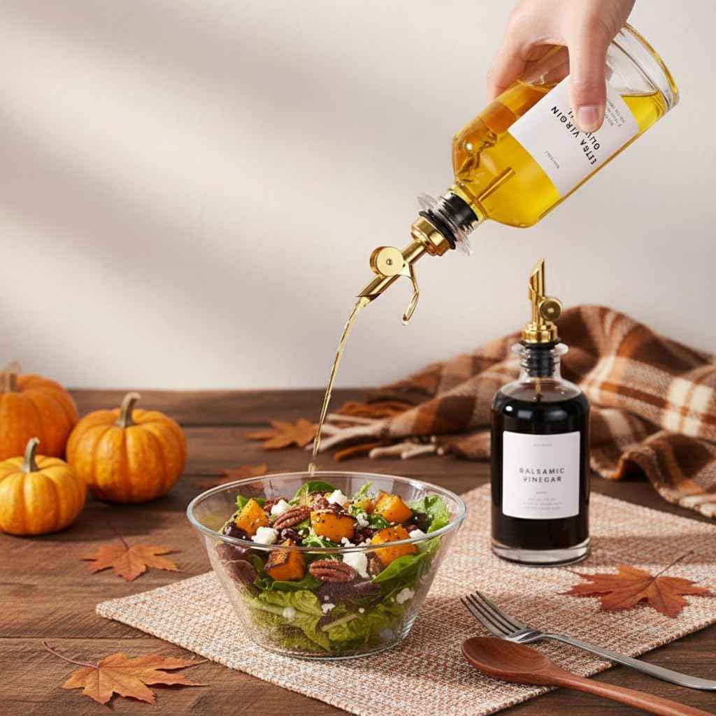 Molimoli - Premium Olive Oil Dispenser Bottles for Kitchen with Pourer - Oil and Vinegar Dispenser Set, Glass Dispenser for Kitchen, Dispenser Bottle of 350ml - Set of 2