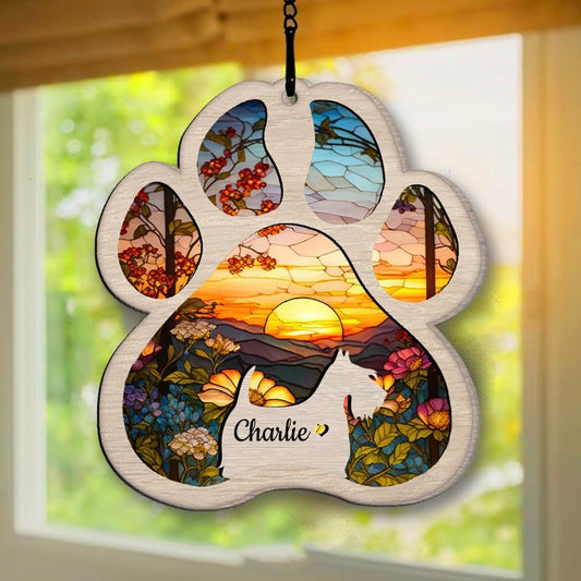 IZI POD Personalized Scottish Terrier Suncatcher Dog Memorial Gifts, Custom Scottish Terrier Ornament Christmas Tree, Pet Remembrance Gift, Loss of Dog Sympathy Gift, Pet Loss Suncatcher