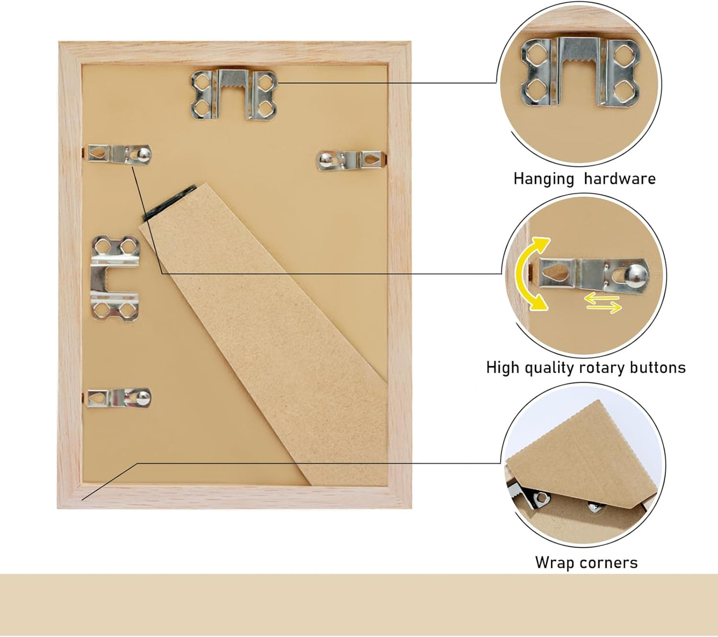 11x14 Solid Oak Frame, Picture Frame for 11×14 or with Mat for 8x10 photos,Minimalist 11x14 Poster Frame for Wall Mount Display.