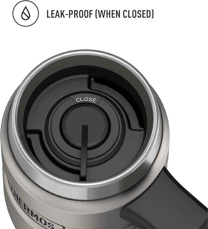 THERMOS Stainless King Vacuum-Insulated Travel Mug with Handle-16oz,Matte Steel-Thermos Tumbler for Hot&Cold Drinks-Leak-Proof&Sweat-Proof Stainless Steel Coffee Mug with Lid for Commuting,(Pack of 4)