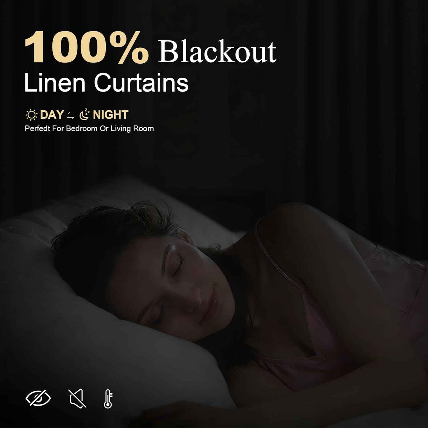 100% Blackout Extra Long Linen Pinch Pleated Curtains 9 Ft Natural Cream Drapes Room Darkening Thermal Insulated with Back Tab, Boho Ceiling to Floor Curtain for Bedroom 2 Panels 108 Inches Long