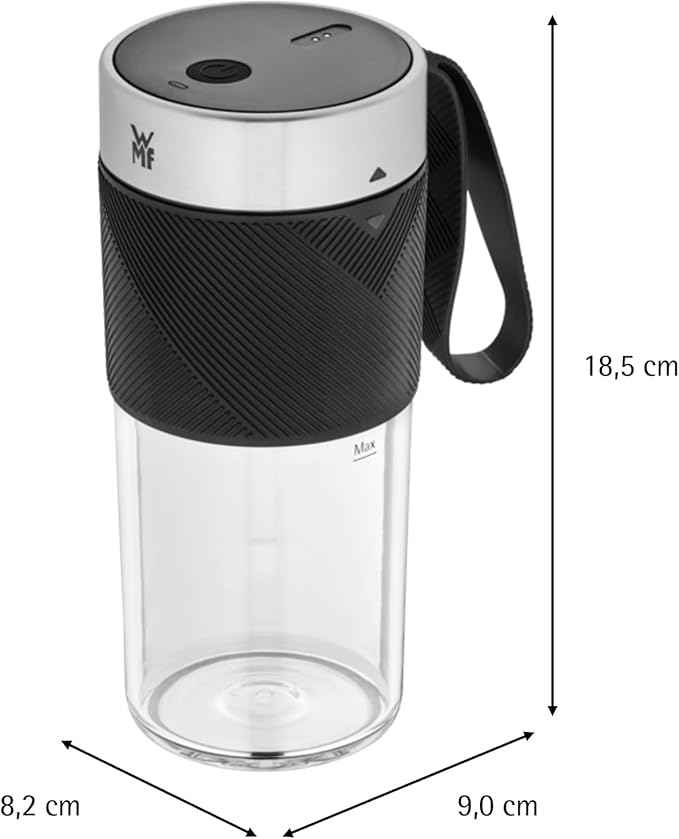 WMF Cromargan 300 ml Portable USB Rechargeable Mini Mixer, Smoothie Maker