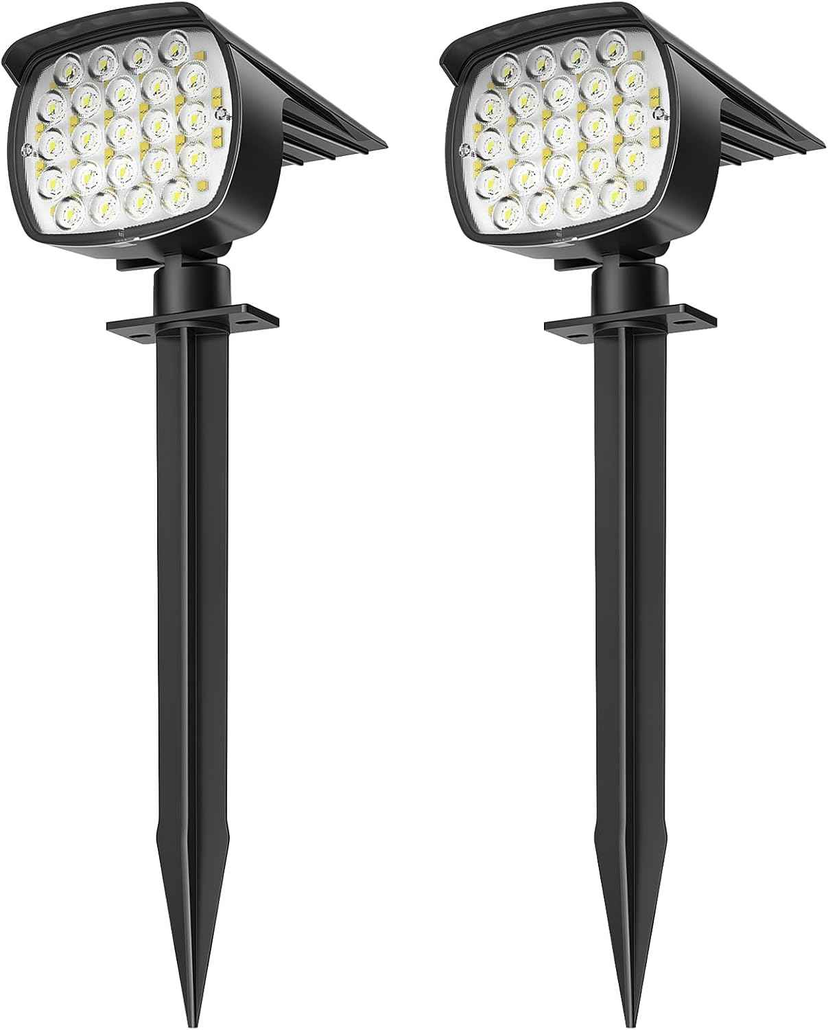 Solar Spot Lights Outdoor, 58 LED Solar Landscape Spotlights, Auto On/Off 3 Lighting Modes, 2-in-1 IP65 Waterproof Solar Landscape Lights for Yard Garden Pathway Tree