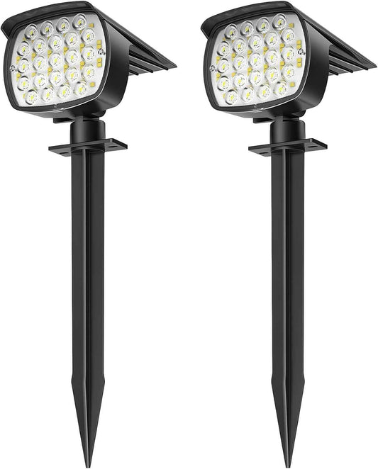 Solar Spot Lights Outdoor, 58 LED Solar Landscape Spotlights, Auto On/Off 3 Lighting Modes, 2-in-1 IP65 Waterproof Solar Landscape Lights for Yard Garden Pathway Tree