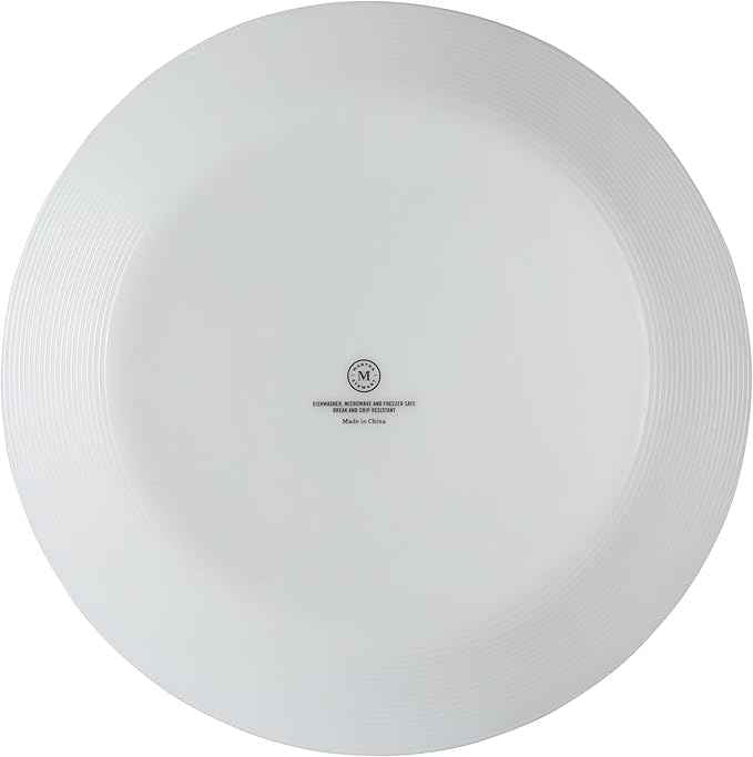Martha Stewart Opalton Dinner Plates 6-Piece 10-Inch Plate Set – Chip and Break Resistant Opal Glass Plates - White