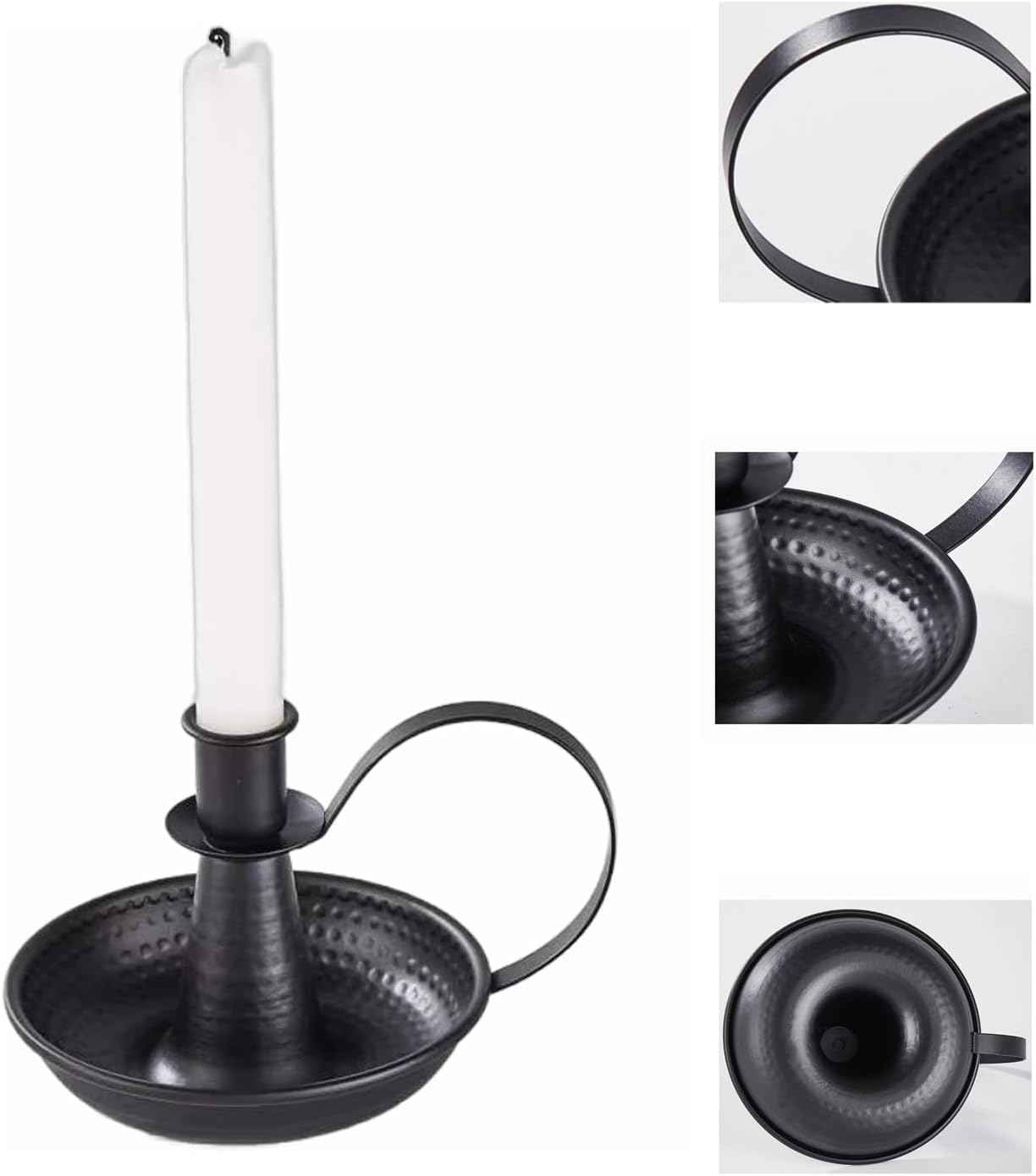 Retro Iron Taper Candle Holder，Black Candlestick Holders Candlelight Stand for Farmhouse Decor Home Wedding Party Table Decoration（2pcs）