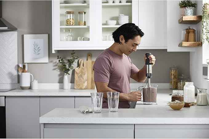 Kenwood Triblade XL HBM60.307GY Hand Mixer with Splash Guard, Chopper 500 ml, Metal Whisk and Puree Made of BPA-Free Plastic, Dishwasher Safe, 1000 W, Grey