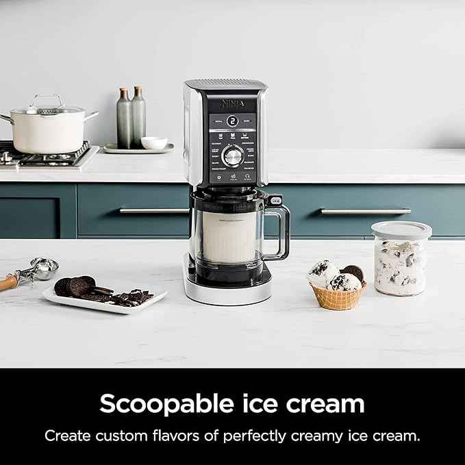 Ninja NC501 CREAMi Deluxe 11-in-1 Ice Cream & Frozen Treat Maker for Ice Cream, Sorbet, Milkshakes, Frozen Drinks & More, 11 Programs, with 2 XL Family Size Pint Containers Cherry Red (Renewed)