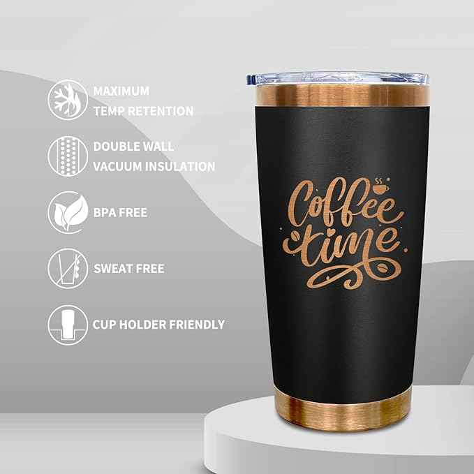 20 oz Tumblers Stainless Steel Tumbler with Lid and Straw Insulated Coffee Mug for Laser Graving 22oz Powder Coated Cup(Black,12 pack)