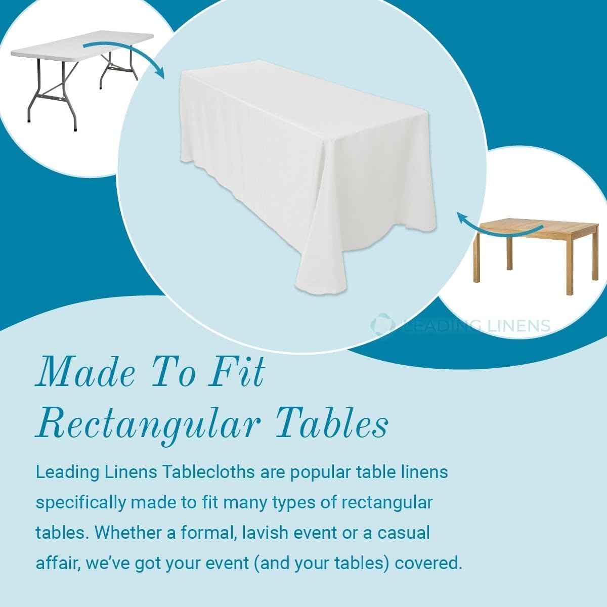 2 Pack 90 x 156 Inch Rectangle Ivory Polyester Tablecloth, Table Cover, Stain and Wrinkle Resistant, Washable for Dining Table, Wedding Reception, Banquet, Party