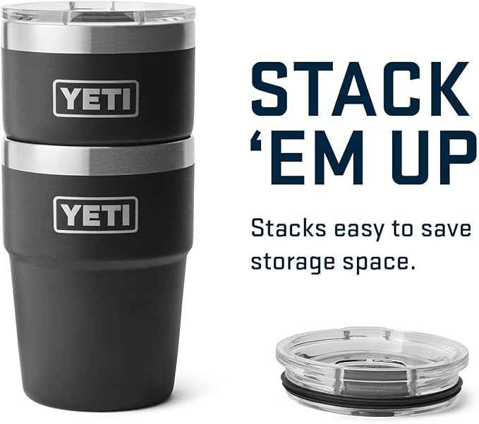 YETI Rambler 16 oz Stackable Tumbler, Vacuum Insulated, Stainless Steel with MagSlider Lid | Stackable, Vacuum Insulated, MagSlider Lid, Stackable, Vacuum Insulated, MagSlider Lid