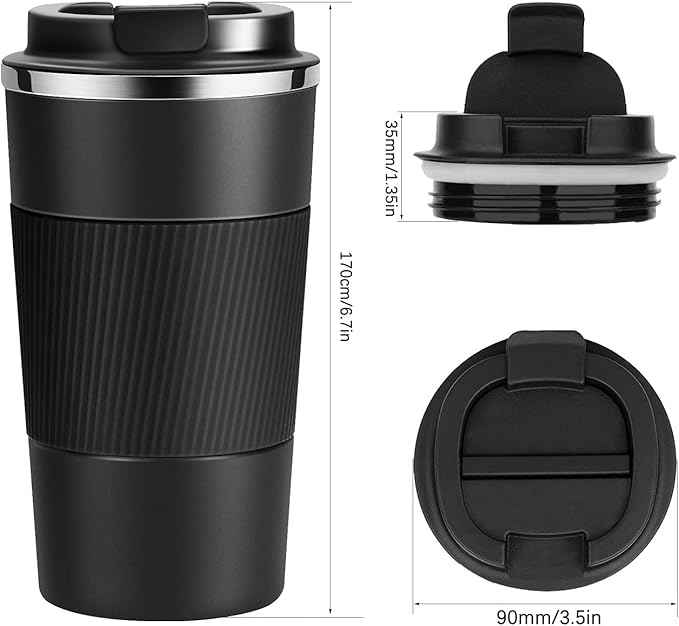 YINJAM 17oz Travel Coffee Mug Insulated Coffee Cups to Go with Leakproof Lid Vacuum Stainless Steel Double Walled Thermal Car Coffee Tumbler for Hot Cold Ice Tea Drinks Reusable (Purple, 17oz)