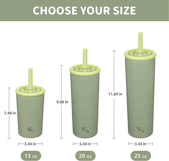 Konokyo 25oz Insulated Tumbler with Lid and Straw, Reusable Iced Coffee Cup with Lid, Travel Coffee Mug, BPA-Free, Leak-Proof and Durable, Bean Paste Green