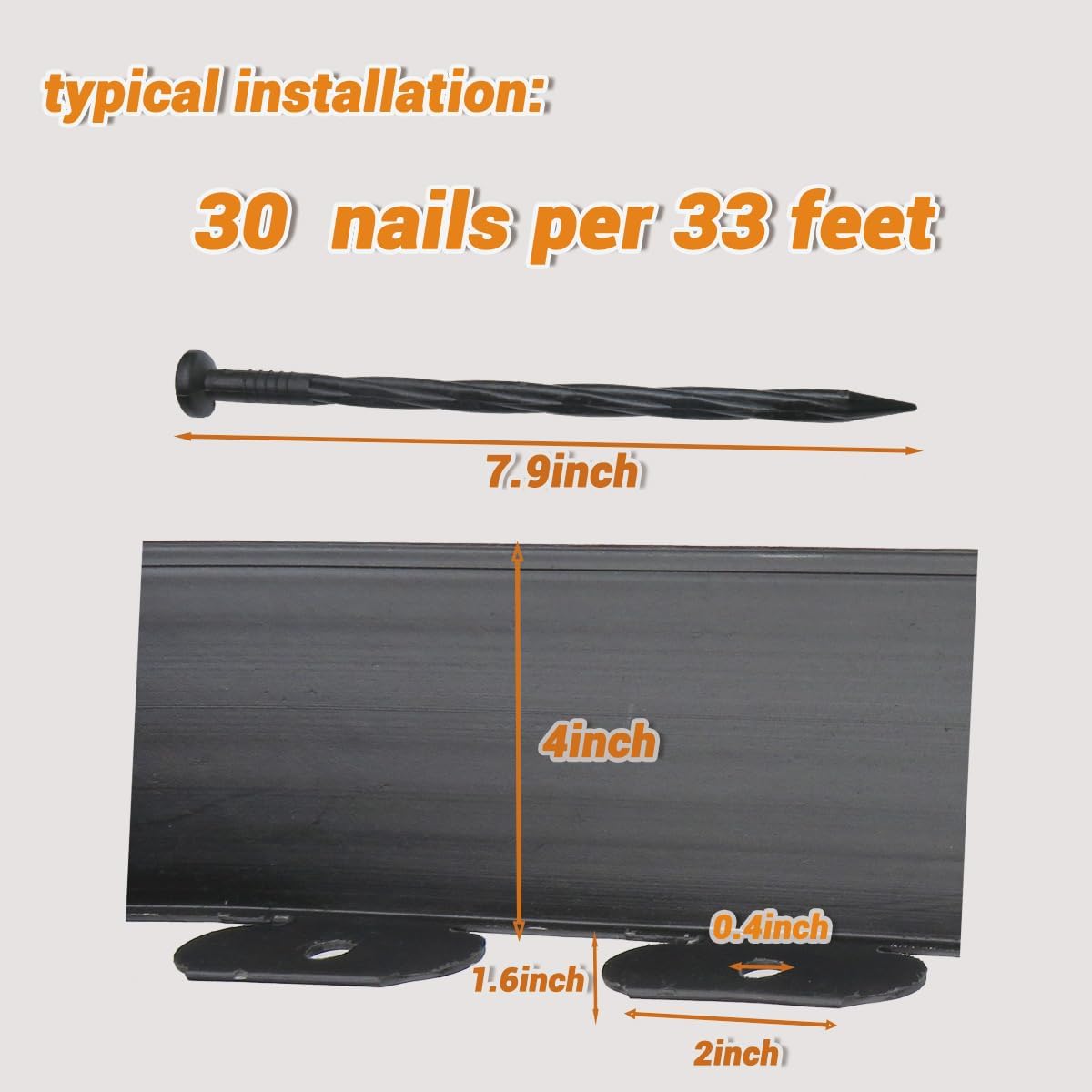 Landscape Edging Border, no dig,Plastic Edging for Landscaping, Garden Edging Border,Lawn Edging,Garden Borders no dig,Flower Bed Edging (Plastic Stakes, Black-70Feet-Tall Wall)