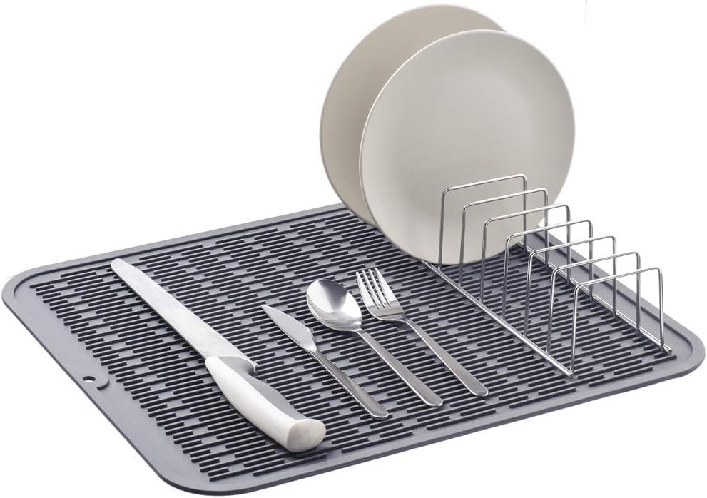 SANNO Utensil Drying Rack, Plastice Utensil Silverware Storage Holder fit for Dish Rack Over Sink, Chopsticks/Spoon/Fork/Knife Drainer Basket Flatware Storage Drainer,White, 7.75"×1.5"