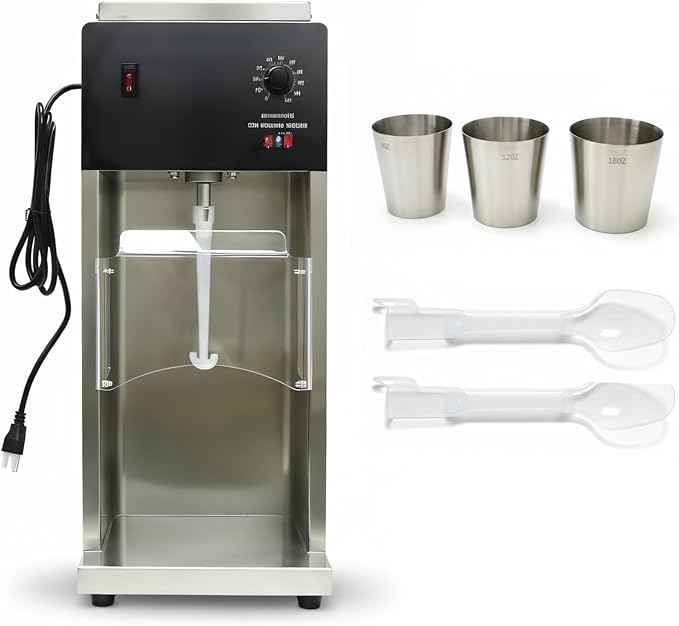 Ice Cream Blender Maker, 110V Soft Serve Machine with 3 Cups,Plastic Spoon,3600r/min Swirl for Yogurt & Shakes, Auto Blender Mixer Machine