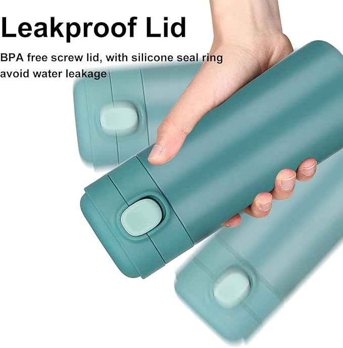 YINJAM Insulated Travel Water Bottle Metal Coffee Cup Mug Stainless Steel Reusable Flask Tumbler for Men Women Gym Hiking Sports (Blue, 15 Oz)