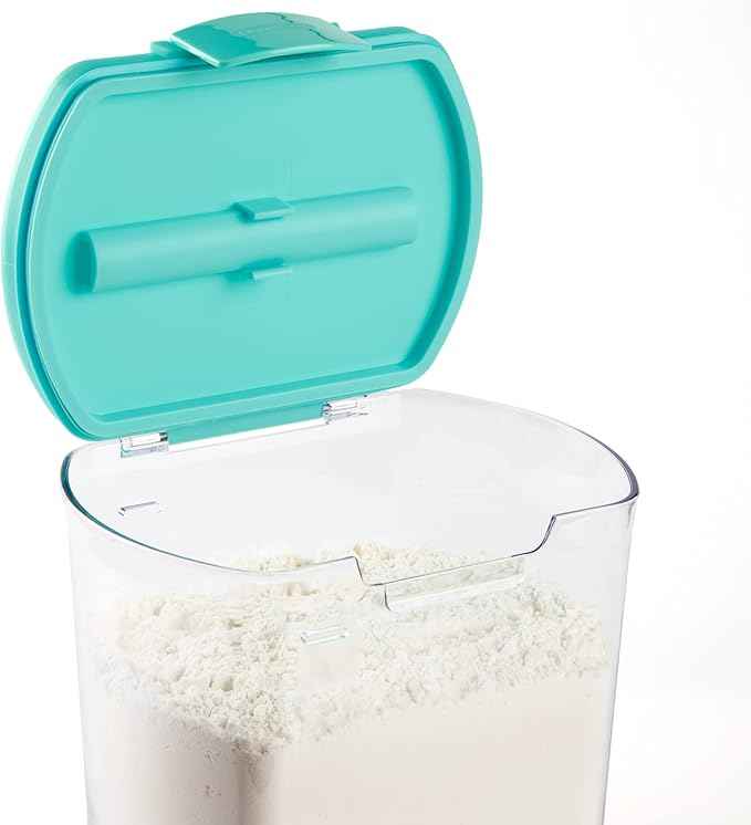 Progressive ProKeeper Baker's Airtight Kitchen Storage Canister Container Set for Flour, Sugar & More, Keeps Ingredients Fresh, with Accessories (Turquoise, 6- Piece)
