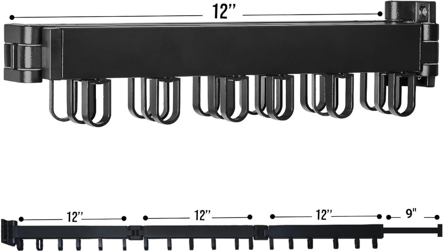 Foldable Wall Mounted Clothes Drying Rack – Heavy Duty Collapsible Laundry Rack with Hooks for Indoor/Outdoor Use, Perfect for Small Apartments and Space Saving Drying Needs