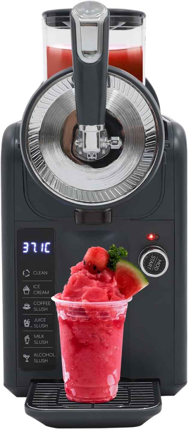 Slushie Machine & Soft Serve Ice Cream Machine,Frozen Drink Maker for Home,No Ice Needed, Self-Cleaning, 5 Presets for Soft Serve, Frozen Drink, Milk Shake, Margaritas, Frappés and More